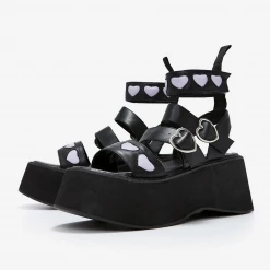 Koi Footwear What's New KOI LOVERGIRL PLATFORM LILAC HEART SANDALS