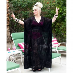 OBLONG BOX SHOP BLACK MAGIK SPIDERWEB LONG CAFTAN