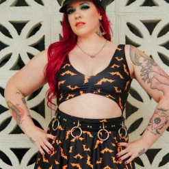 SOURPUSS LUNA BATS MONOKINI BLACK/ORANGE What's New