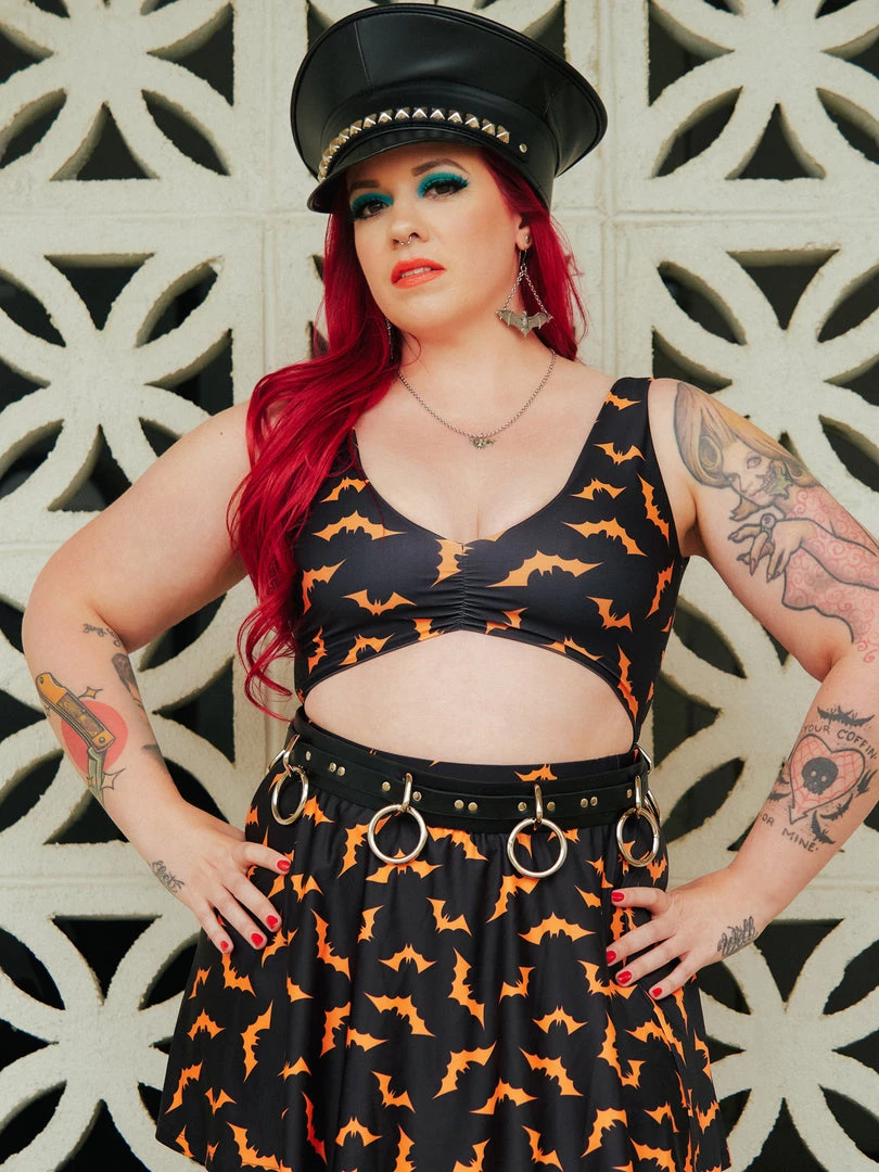 SOURPUSS LUNA BATS MONOKINI BLACK/ORANGE What's New