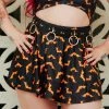 SOURPUSS LUNA BATS BLACK/ORANGE SWIM SKIRT