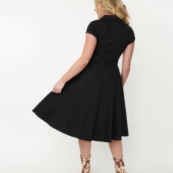 UNIQUE VINTAGE MADELINE DRESS BLK W/ GOLD TRIM What's New