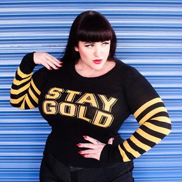 SOURPUSS STAY GOLD SWEATER Shop Sour+Plus