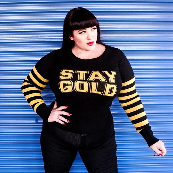 SOURPUSS STAY GOLD SWEATER Shop Sour+Plus