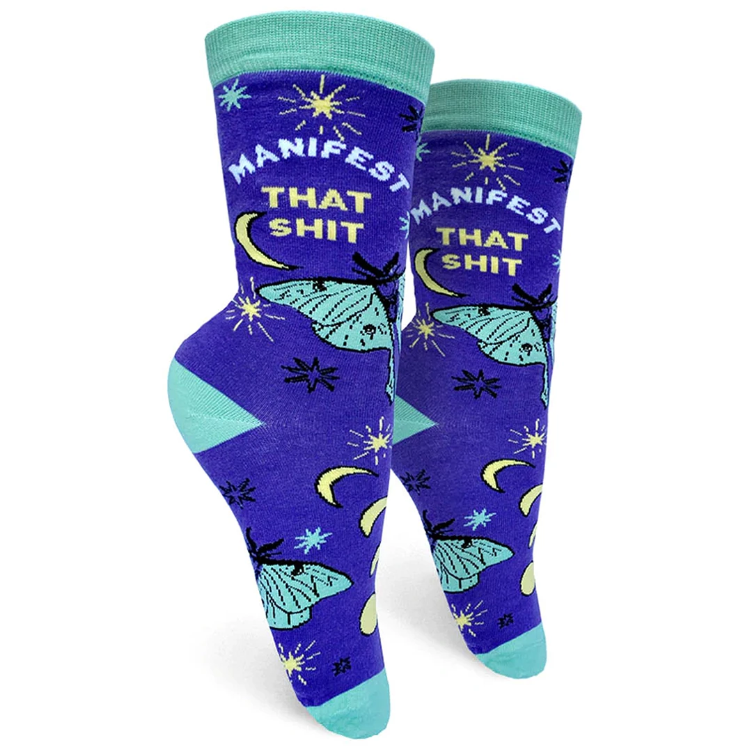 Groovy Things Co. GROOVY THINGS CO MANIFEST THAT SH*T WOMENS CREW SOCKS