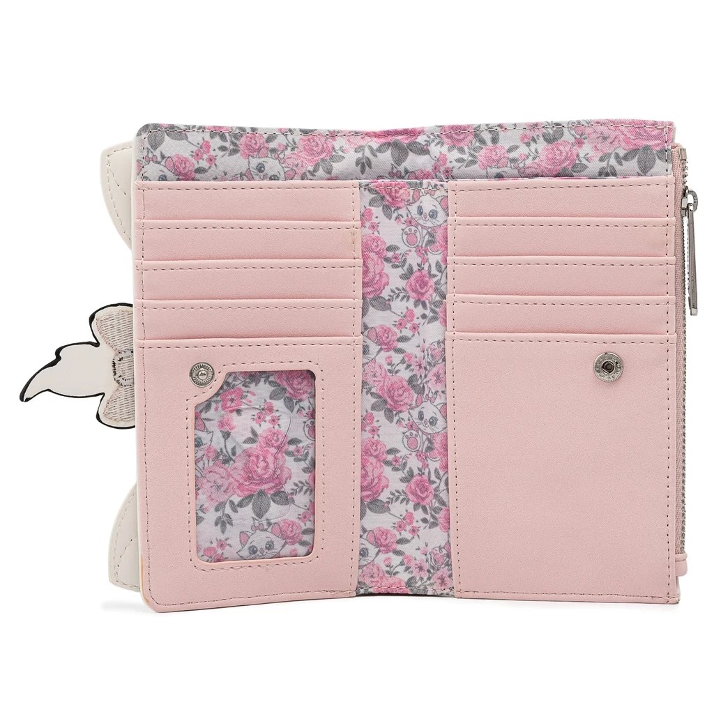 LOUNGEFLY DISNEY MARIE FLORAL FACE FLAP WALLET Accessories