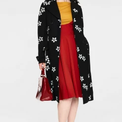 VOODOO VIXEN MARJORIE FLORAL COAT BLACK