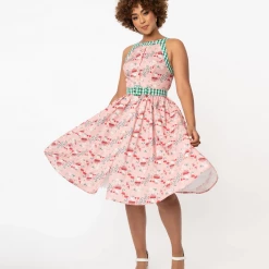 UNIQUE VINTAGE MUSHROOM PRINT MAXINE SWING DRESS Shop Sour+Plus