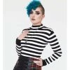 JAWBREAKER MENACE BLK/WHT STRIPED SWEATER Apparel