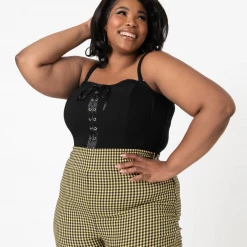 UNIQUE VINTAGE CORSET MITZI TOP BLACK