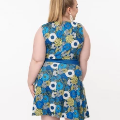 Shop Sour+Plus SMAK PARLOUR MOD FLORAL TOTALLY RADICAL FIT & FLARE DRESS