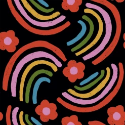 MISS LULO RAINBOWS MOLLY PEPLUM TOP