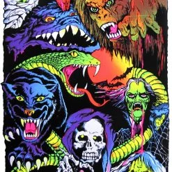 None Back In Stock MONSTERS FLOCKED BLACKLIGHT POSTER