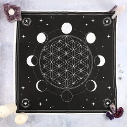 None MOON PHASE CRYSTAL GRID ALTAR CLOTH Back In Stock