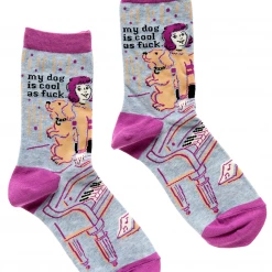 Blue Q Back In Stock MY DOG IS COOL AS F*CK CREW SOCKS