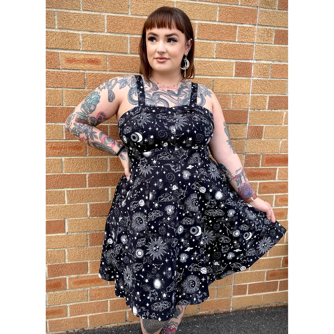 Shop Sour+Plus EVA ROSE NIGHT SKY FIT & FLARE DRESS