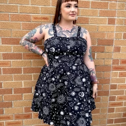 Shop Sour+Plus EVA ROSE NIGHT SKY FIT & FLARE DRESS