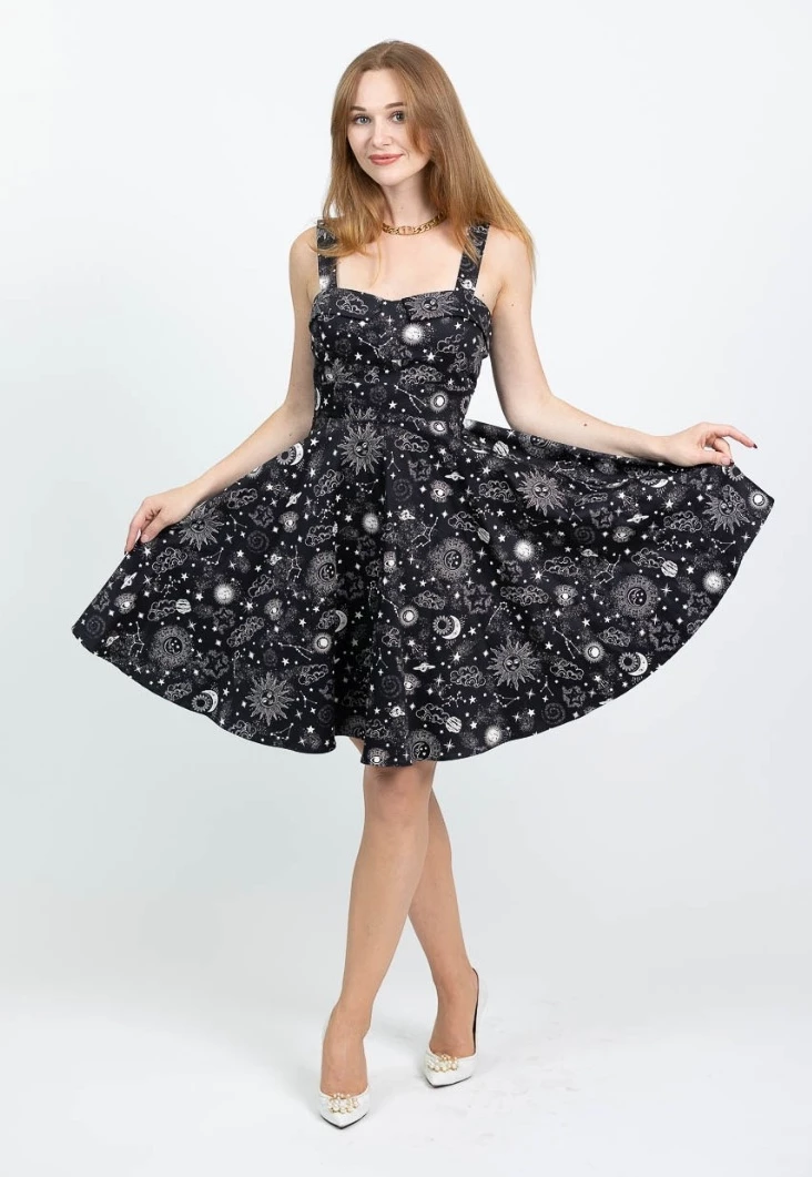 Shop Sour+Plus EVA ROSE NIGHT SKY FIT & FLARE DRESS
