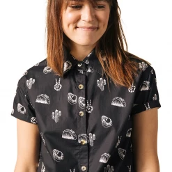 PYKNIC NO PROBLEMO WOMENS BUTTON UP TOP