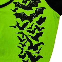 SOURPUSS NOKTURNAL BATS RAGLAN SKATER DRESS GREEN Neon Dreams