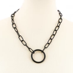 None O-RING PENDANT NECKLACE BLACK Back In Stock