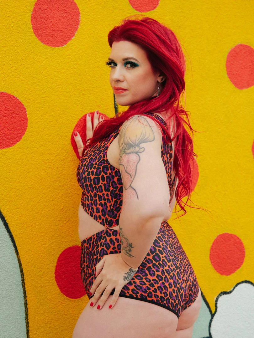 SOURPUSS ORANGE LEOPARD MONOKINI What's New