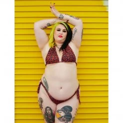 What's New SOURPUSS ORANGE LEOPARD SCRUNCH BIKINI