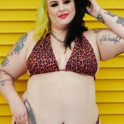 What's New SOURPUSS ORANGE LEOPARD SCRUNCH BIKINI