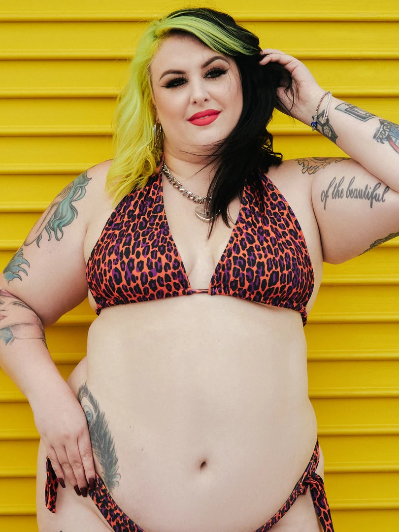 What's New SOURPUSS ORANGE LEOPARD SCRUNCH BIKINI