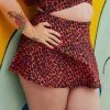 SOURPUSS ORANGE LEOPARD SWIM SKIRT
