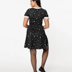 UNIQUE VINTAGE X OUIJA BOARD TESSA FIT & FLARE DRESS