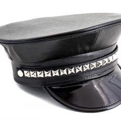 Funk Plus Back In Stock STUDDED BLACK PATENT CAPTAIN HAT