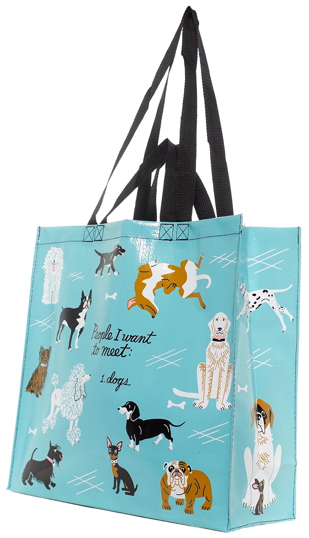 Blue Q PEOPLE TO MEET: DOGS SHOPPER TOTE BAG