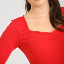 Shop Sour+Plus HELL BUNNY PHILIPPA TOP RED