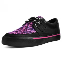 T.U.K. BLACK & PINK LEOPARD VLK SNEAKER Footwear