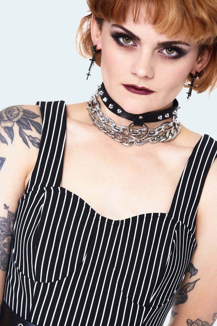 JAWBREAKER PINSTRIPE MINI SHIFT DRESS Apparel