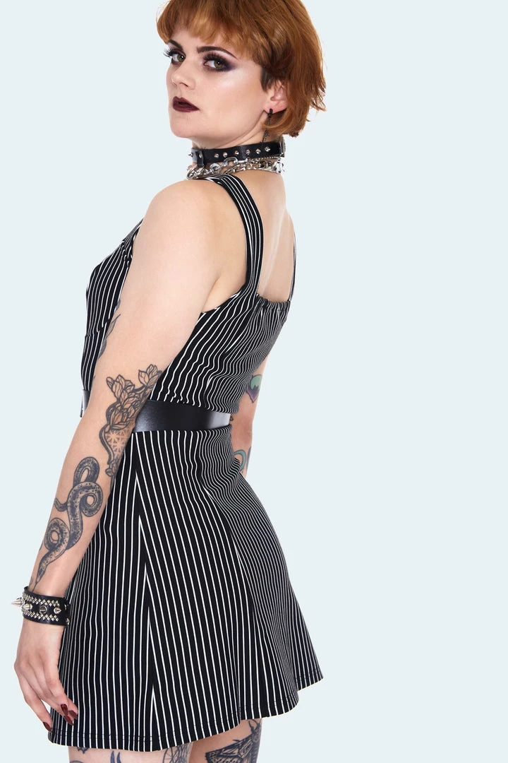 JAWBREAKER PINSTRIPE MINI SHIFT DRESS Apparel