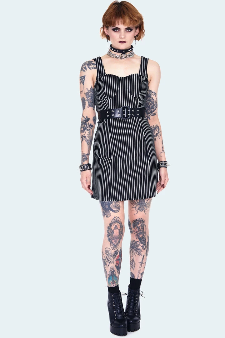 JAWBREAKER PINSTRIPE MINI SHIFT DRESS Apparel