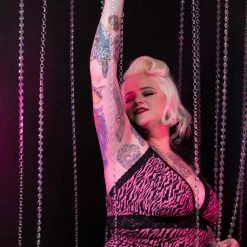 Neon Dreams SOURPUSS PIZZAZZ SLIP DRESS PINK ZEBRA