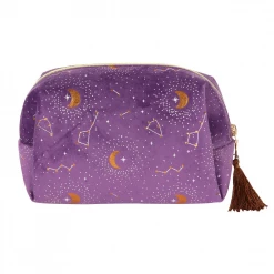 None PURPLE STAR SIGN CONSTELLATION TASSELED MAKE UP BAG