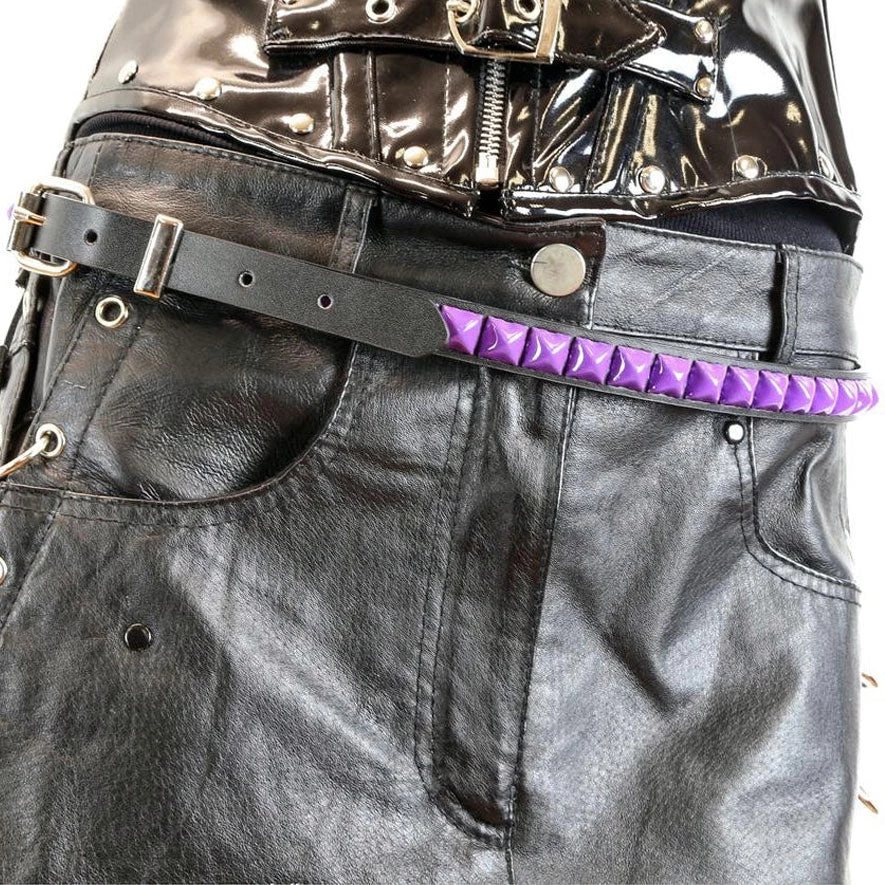 Funk Plus Neon Dreams SINGLE ROW PYRAMID STUD BELT PURPLE