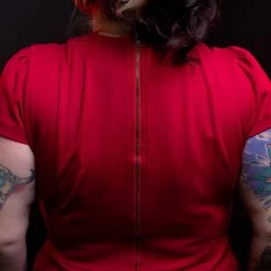 SOURPUSS STUD COLLAR DRESS RED