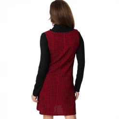 Apparel SMAK PARLOUR RED & BLACK HOUNDSTOOTH ART DEPARTMENT SHIFT DRESS