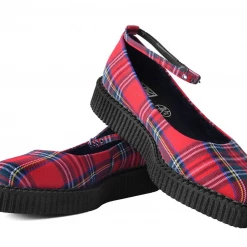 Footwear T.U.K. RED PLAID POINTED BALLET CREEPER