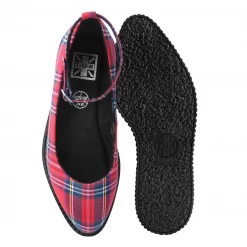 Footwear T.U.K. RED PLAID POINTED BALLET CREEPER