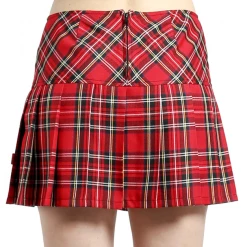 Tripp NYC TRIPP RED PLAID PLEATED SKIRT Apparel