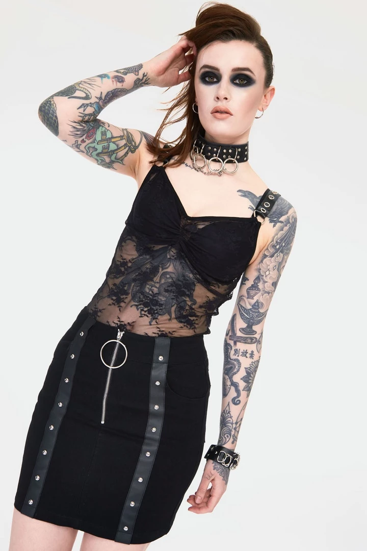 JAWBREAKER RELEASE ME BLACK DENIM SKIRT
