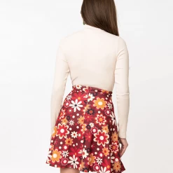 SMAK PARLOUR 1960S RETRO FLORAL TREND SETTER FLARE SKIRT Shop Sour+Plus