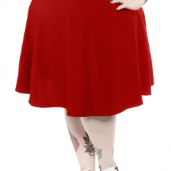 RETROLICIOUS SKATER SKIRT RED