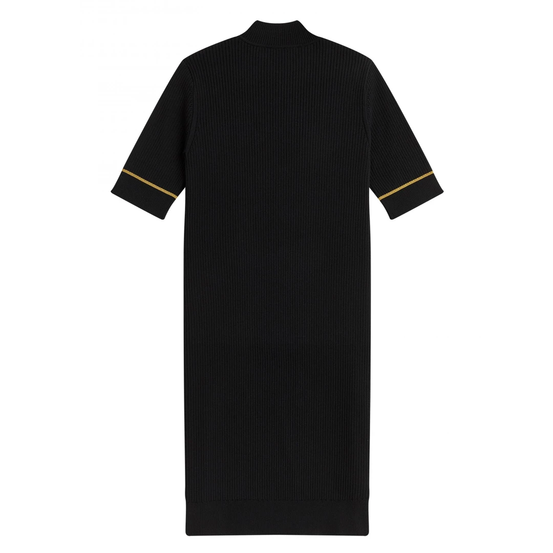 FRED PERRY RIBBED KNITTED DRESS BLACK